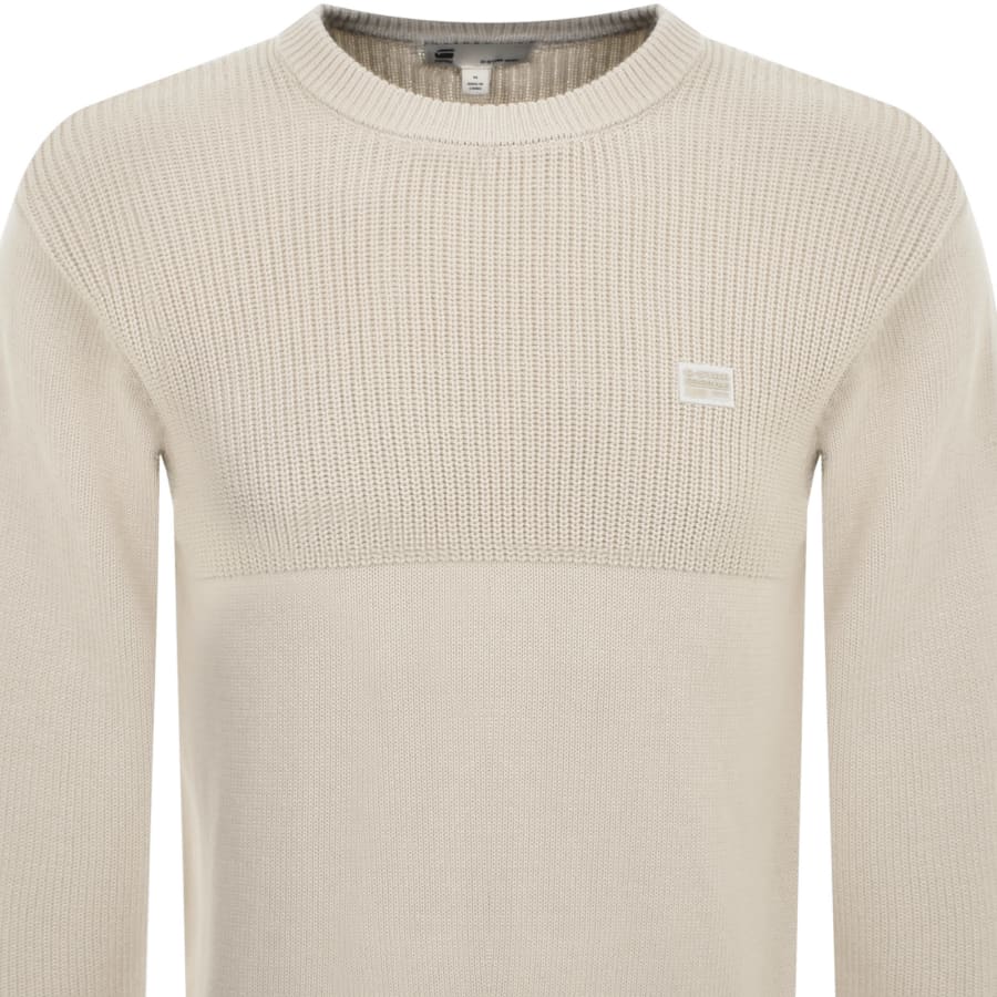G Star Raw Fisherman Knit Jumper Beige Mainline Menswear Ireland